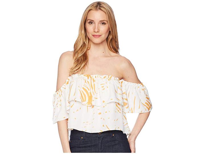 Bishop + Young Riviera Off Shoulder Crop Top (riviera) Women's Clothing