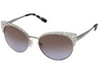 Michael Kors Evy 0mk1023 56mm (satin Silver Tone/brown/purple Gradient) Fashion Sunglasses