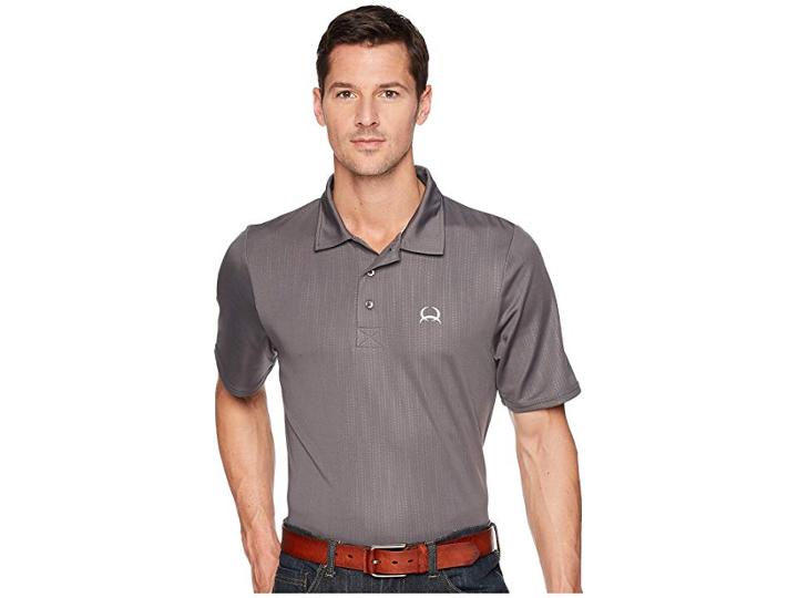 Cinch Athletic Embossed Tech Polo (gray) Men's Clothing