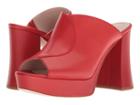 Nine West Lisana 40th Anniversary Platform Slide Heel (red Leather) Women's Sandals