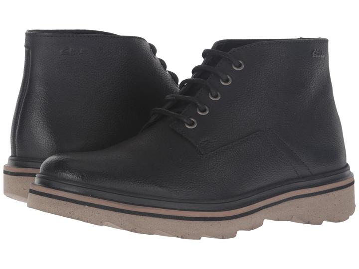 Clarks Frelan Hike (black Leather) Men's Boots