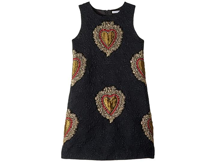 Dolce & Gabbana Kids Jacquard Dress (big Kids) (black) Girl's Dress