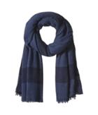 Tory Burch Solid Cashmere Logo Scarf (tory Navy) Scarves