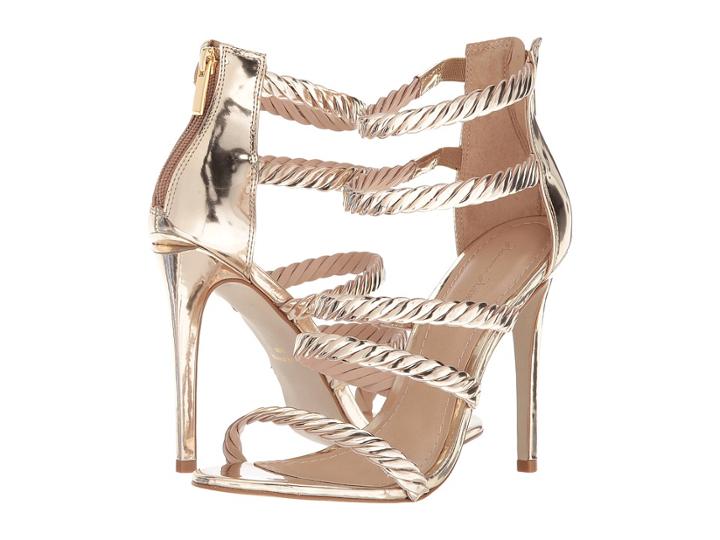 Massimo Matteo 5-strap Open Toe (light Gold) High Heels