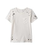 Ag Adriano Goldschmied Kids Waverly Splatter Pocket Tee (big Kids) (bleach White/black) Girl's T Shirt