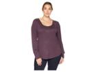 B Collection By Bobeau Plus Size Malin Puff Sleeve Knit Top (plum Perfect) Women's Clothing