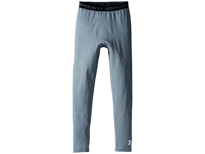 Under Armour Kids Coldgear(r) Armour Leggings (big Kids) (true Gray Heather/reflective) Boy's Casual Pants