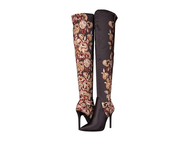 Jessica Simpson Loring (dark Multi Winter Floral Satin) Women's Boots
