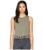 Jessica Simpson Thewarmup Branded Cropped Tank Top (mohegan Sage) Women's Workout
