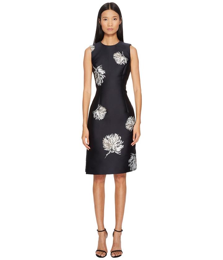 Prabal Gurung Lurex Jacquard Sleeveless Dress (black/silver) Women's Dress