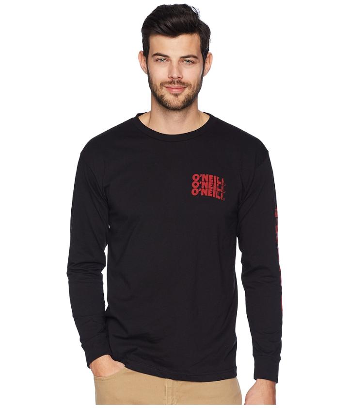 O'neill Packed Long Sleeve Screen Tee (black) Men's T Shirt