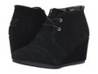Toms Desert Wedge (black Suede) Women's Wedge Shoes