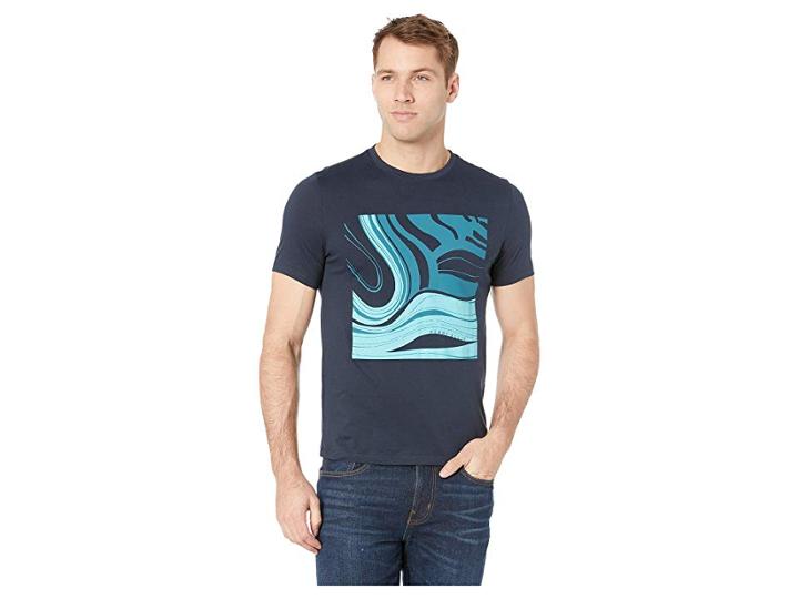 Perry Ellis Pima Geo Print Tee (dark Sapphire) Men's Clothing