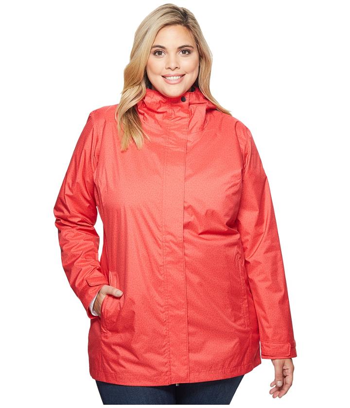 Columbia Plus Size Splash A Little Ii Rain Jacket (red Camellia Geo Lights Print) Women's Coat