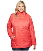 Columbia Plus Size Splash A Little Ii Rain Jacket (red Camellia Geo Lights Print) Women's Coat