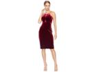 Bebe Velvet/illusion Dress (ruby) Women's Dress