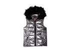 Urban Republic Kids Gal Metallic Foil Vest W/ Colored Faux Fur (little Kids/big Kids) (gunmetal) Girl's Jacket