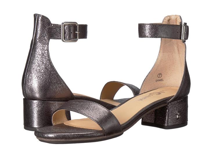 Yosi Samra Daniel (pewter Metallic Textured Leather) Women's Dress Sandals