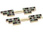 Steve Madden Two-piece Wing Design Jewel Hair Pin (multi/yellow Gold-tone) Brooches Pins