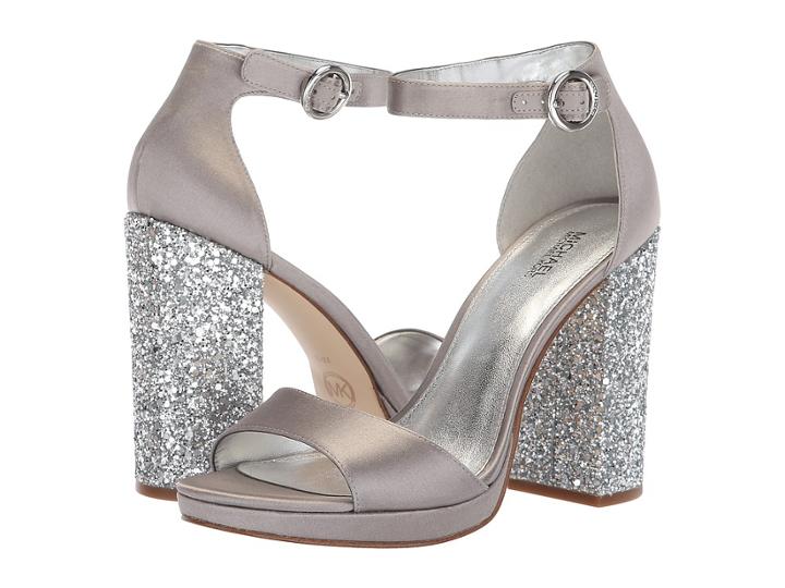 Michael Michael Kors Erika Ankle Strap (aluminum/silver) Women's  Shoes