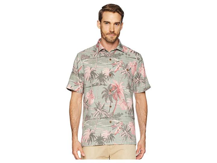 Tommy Bahama Puerto Palms Camp Shirt (dusty Thyme) Men's Clothing