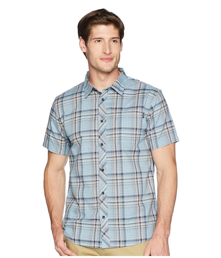 O'neill Sturghill Short Sleeve Woven Top (light Blue) Men's Clothing