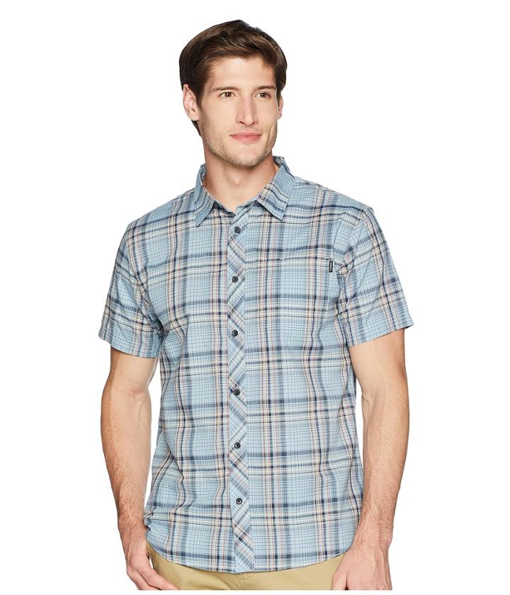 O'neill Sturghill Short Sleeve Woven Top (light Blue) Men's Clothing