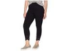 Hue Plus Size Embroidered Hem Cotton Skimmer Leggings (black) Women's Casual Pants