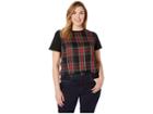 Lauren Ralph Lauren Plus Size Plaid-panel T-shirt (polo Black) Women's T Shirt