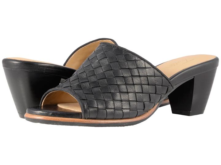 Trotters Corsa (black Woven Leather) Women's 1-2 Inch Heel Shoes