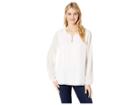 Tommy Hilfiger Long Sleeve Zip Front Woven (ivory) Women's Clothing