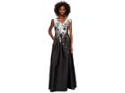 Adrianna Papell Floral Jacquard A-line Ballgown (ivory/black) Women's Dress