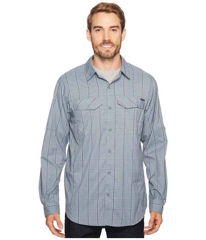 Columbia Silver Ridge Lite Plaid Long Sleeve Shirt (grey Ash) Men's Long Sleeve Button Up