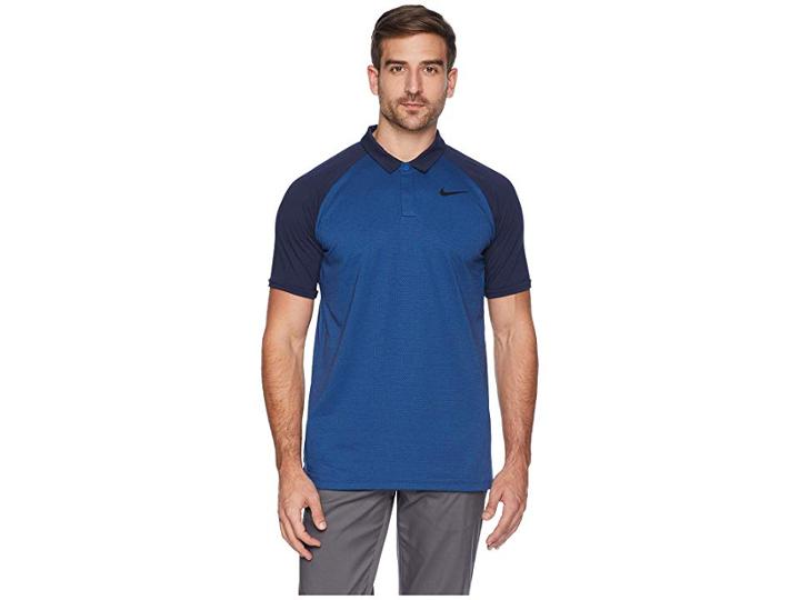 Nike Golf Dry Polo Raglan (gym Blue/obsidian/heather/black) Men's Clothing