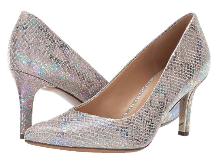 Naturalizer Natalie (silver Iridescent Snake) Women's Wedge Shoes