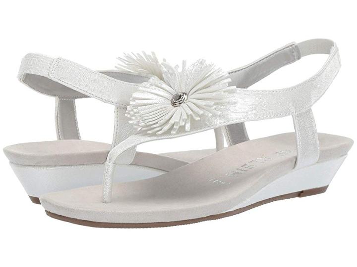 Anne Klein Isotta Wedge Sandal (cream) Women's Sandals