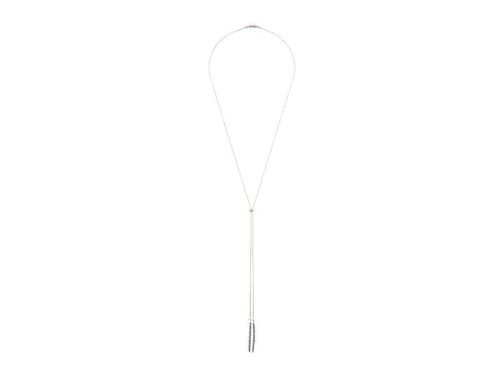 Dee Berkley Bolo Convertible Necklace Sterling Silver With Coated Quartz (silver/gray) Necklace