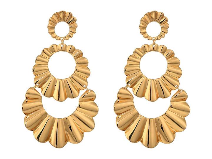 Kate Spade New York Scrunched Scallops Triple Drop Earrings (gold) Earring