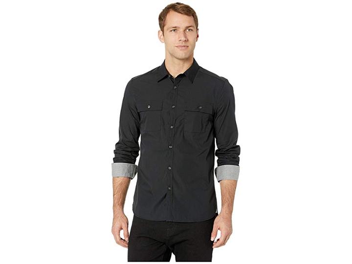 Kenneth Cole New York Dynamic Button Up Shirt (black) Men's Clothing