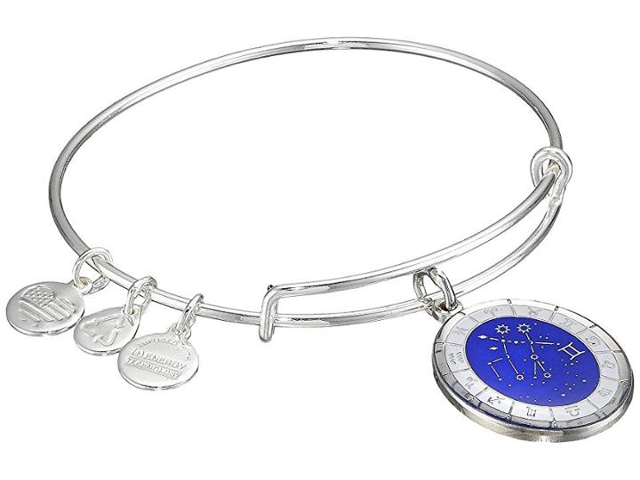 Alex And Ani Celestial Wheel Gemini Constellation Bangle (shiny Silver) Bracelet