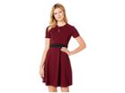 Taylor Short Sleeve Fit And Flare Band Dress (burgundy) Women's Dress