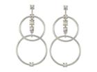 Guess Linked Rings Earrings With Stone Accents (silver/crystal) Earring