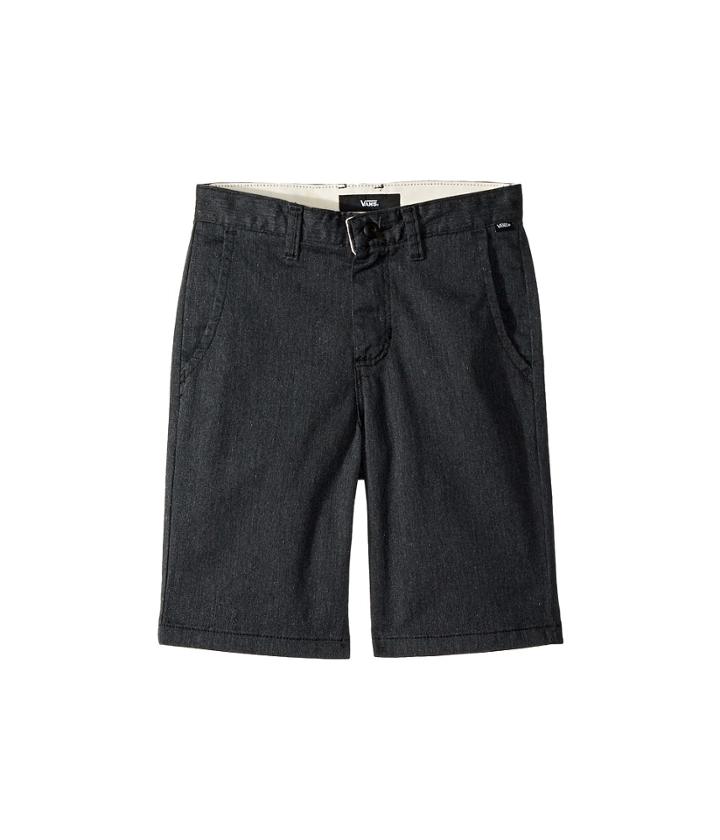 Vans Kids Authentic Stretch Shorts (little Kids/big Kids) (black Heather) Boy's Shorts