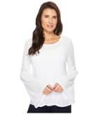 Two By Vince Camuto Bell Sleeve Cotton Modal Slub Top (ultra White) Women's Clothing