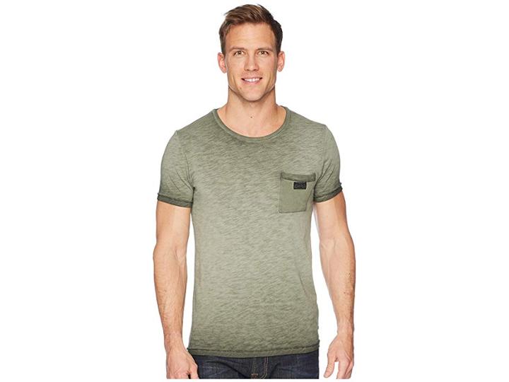 Scotch & Soda Oil-washed Tee With Cut Sewn Styling (army) Men's T Shirt