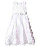 Us Angels Satin Organza Sleeveless A-line Dress (little Kids/big Kids) (white) Girl's Dress