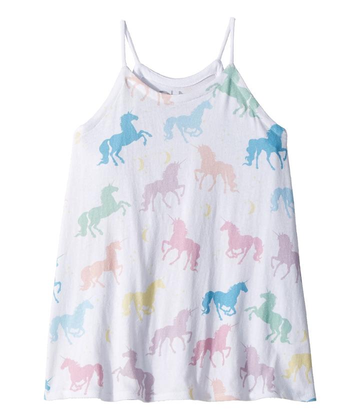 Chaser Kids Unicorns Forever Tank Top (little Kids/big Kids) (white) Girl's Sleeveless