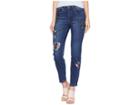 Fdj French Dressing Jeans Floral Embroidered Olivia Slim Ankle (indigo) Women's Casual Pants
