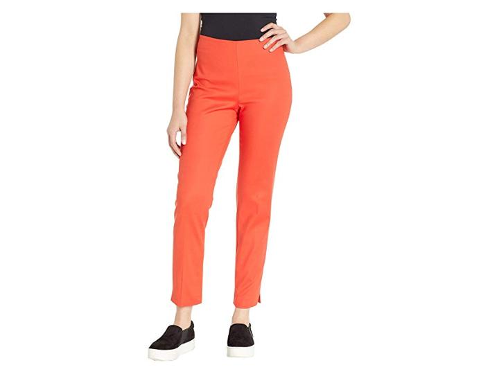 Vince Camuto Cotton Doubleweave Vented Cuff Pants (mandarin Red) Women's Casual Pants