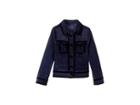 Oscar De La Renta Childrenswear Bolero Raw Edge Jacket (little Kids/big Kids) (navy) Girl's Coat
